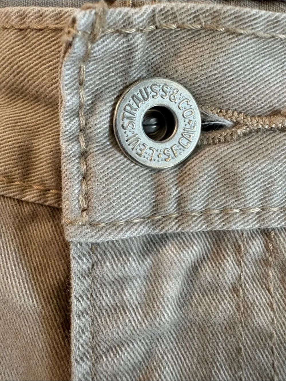 Levi's Men’s Khaki Straight Leg Jeans 33W 30L